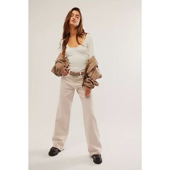 Free People We The Free Tinsley Baggy High Rise Jeans  Straight Fit Size 28 NWOT - Picture 1 of 5